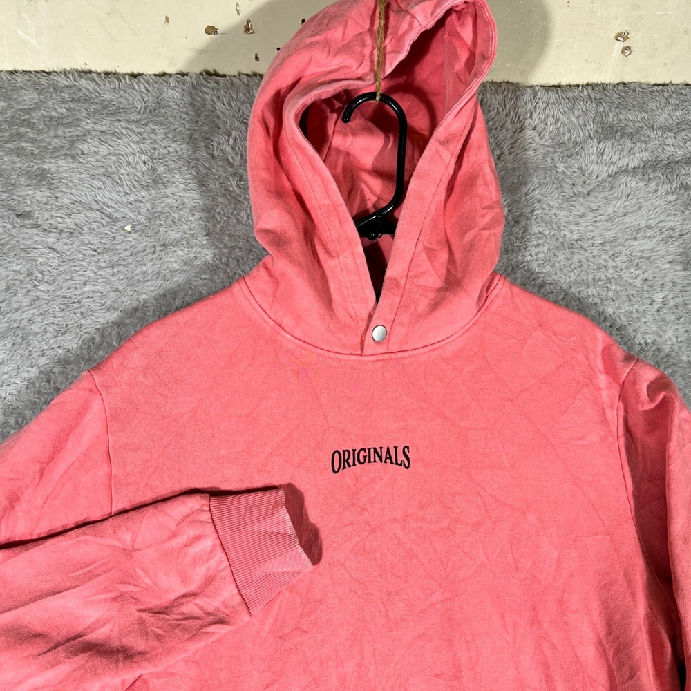 Jack & Jones Hoodie Mens Medium Pink Originals Tiger Graphic Pullover Sweatshirt
